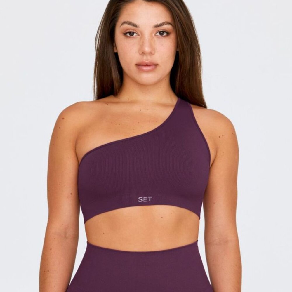 SET Active -  Sculptflex One Shoulder Bra & Power Shorts Set - Fig